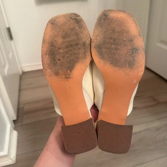 Joie| EUC Women’s Size 7.5 Cream Block Heel leather Mules - Picture 8 of 8